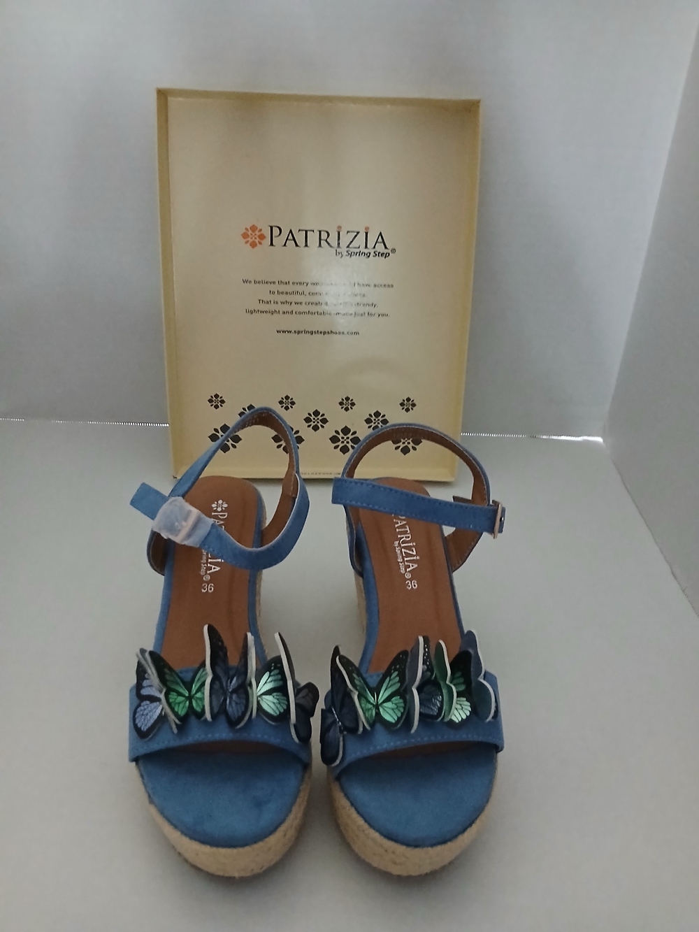 Blue Butterfly Wedge Sandals